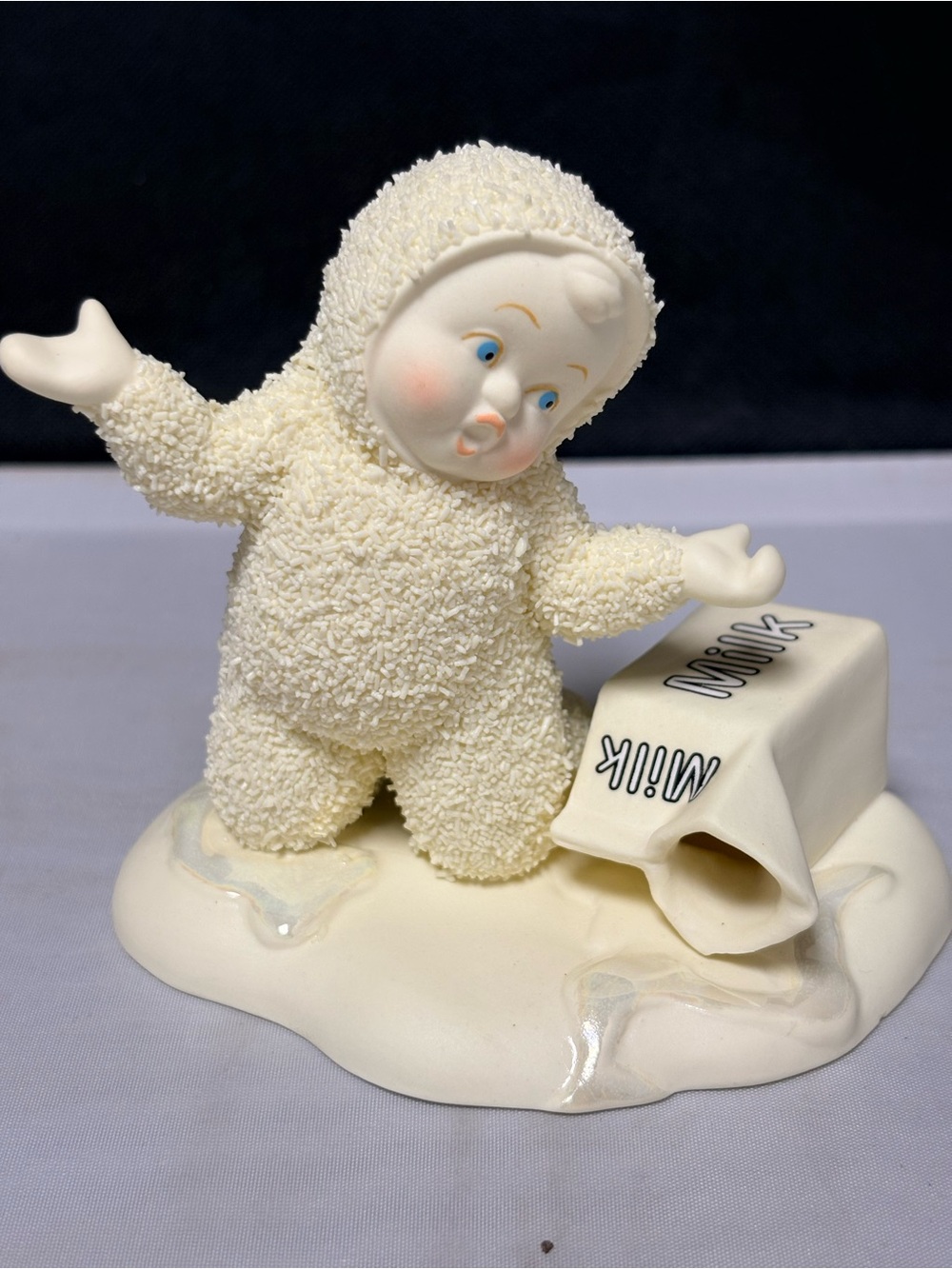 Dept 56 Snowbabies SPILLED MILK Figure Damaged Box Collectible Wintertime X-Mas